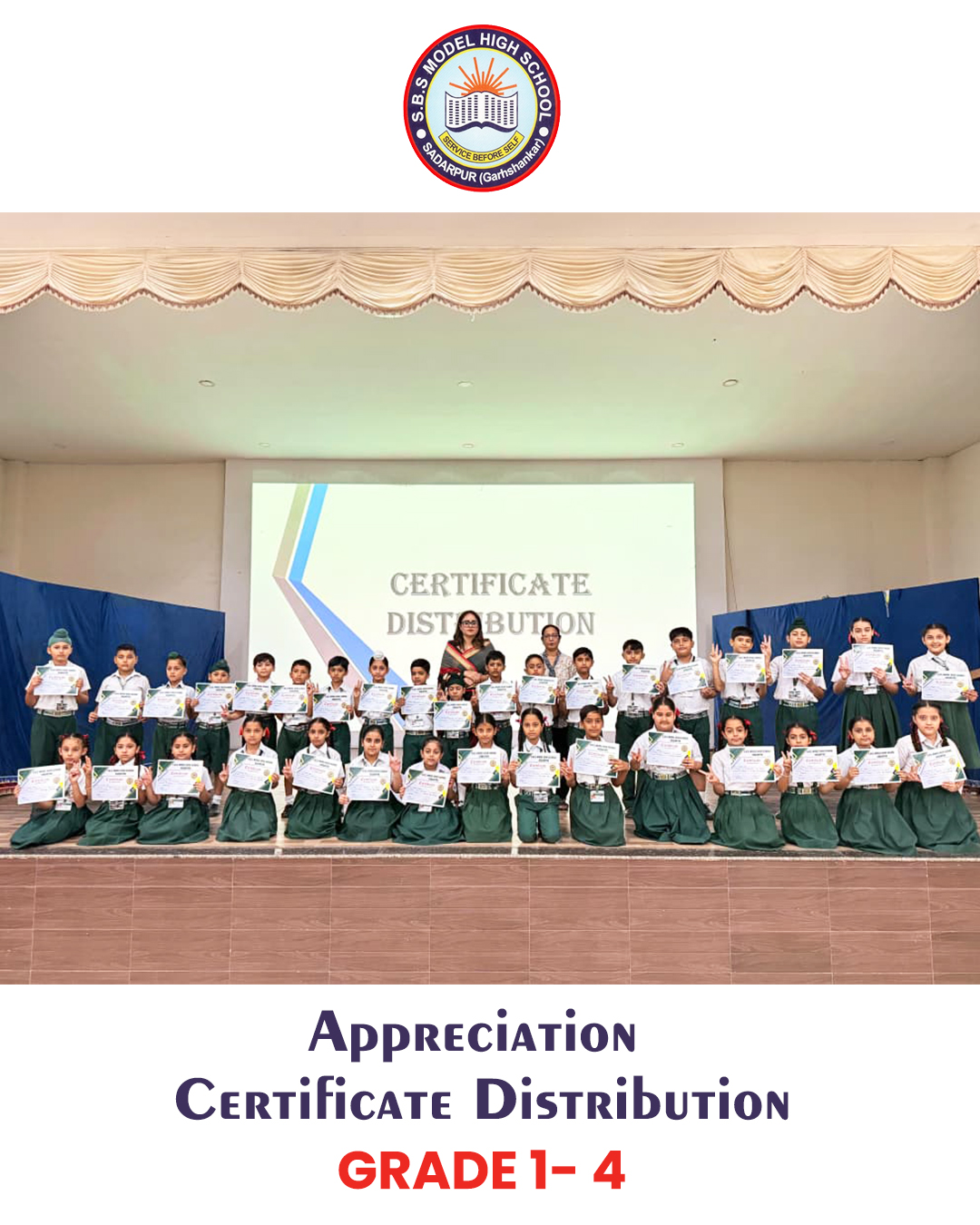 Honouring Excellence | Appreciation Certificate Distribution | Grade 1- 4